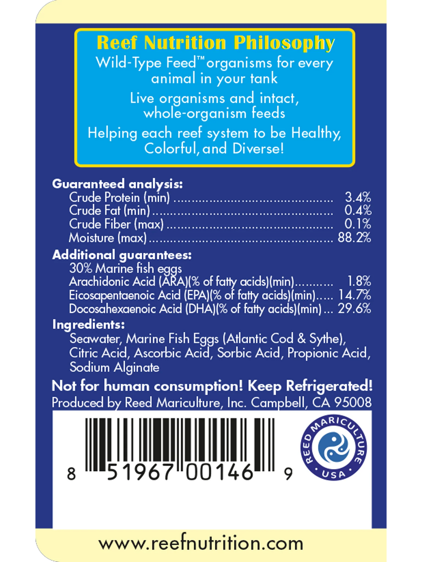 R.O.E.™ - REAL OCEANIC EGGS (6oz.) - Reef Nutrition