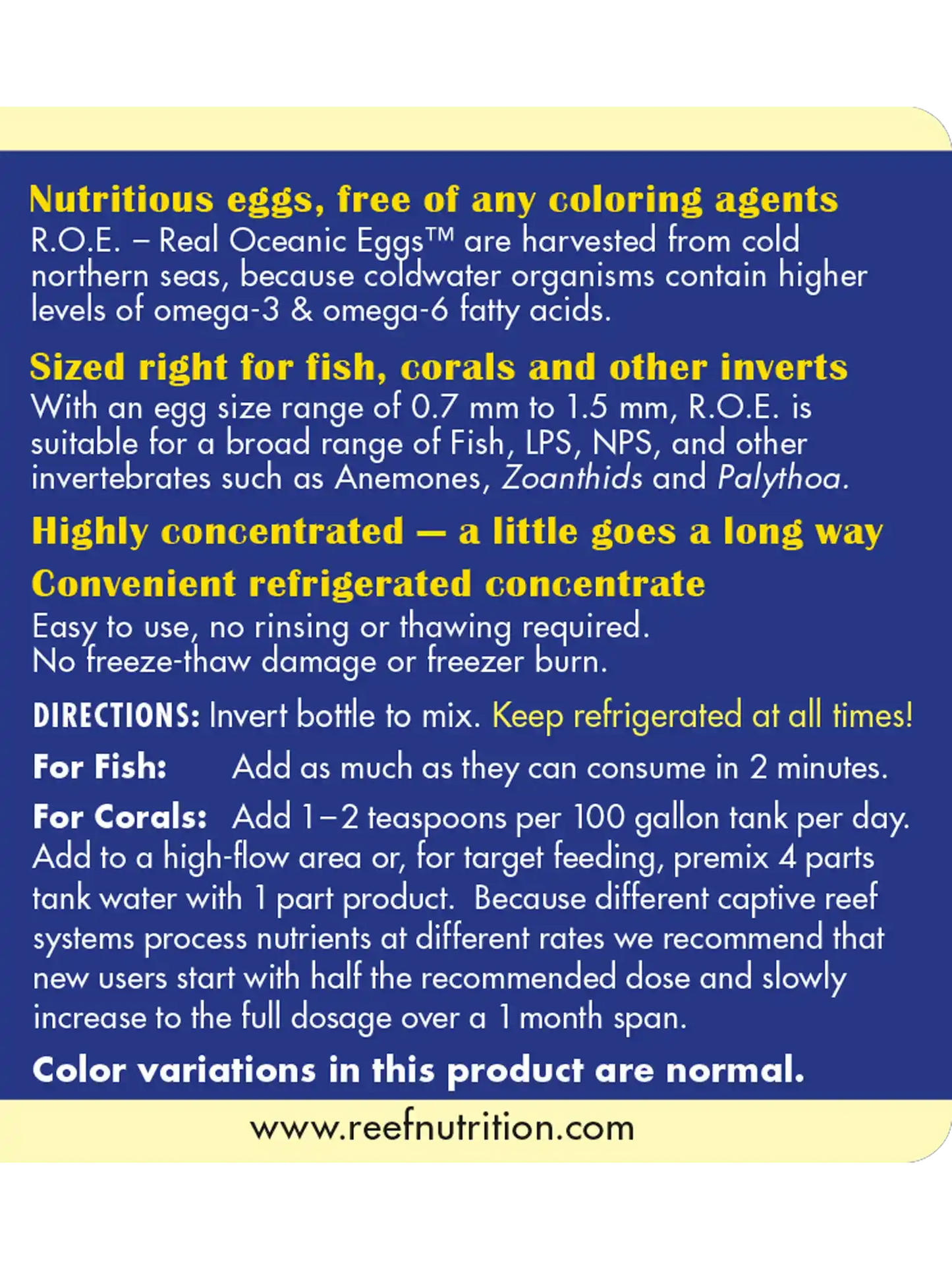 R.O.E.™ - REAL OCEANIC EGGS (6oz.) - Reef Nutrition