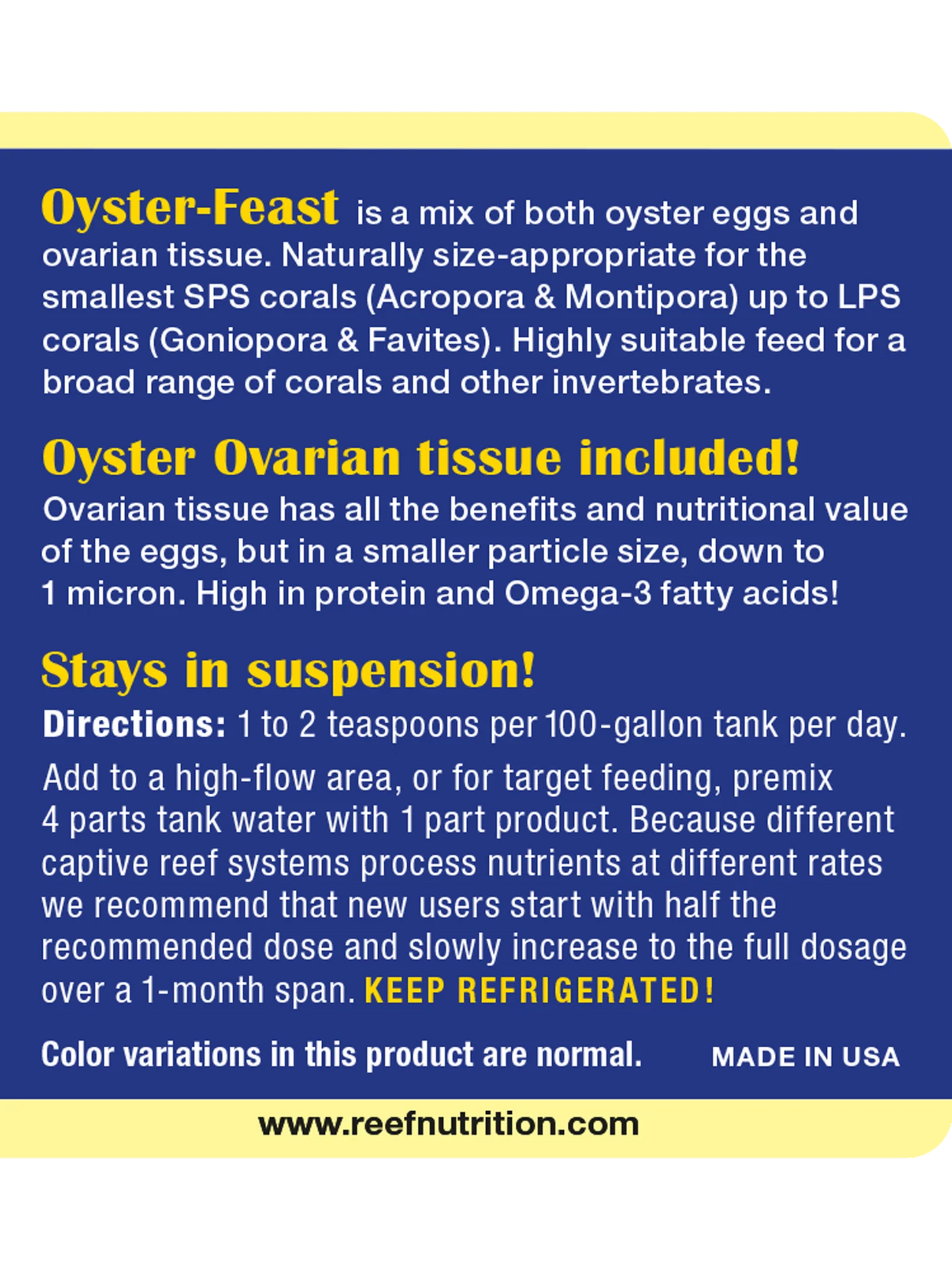 OYSTER-FEAST® (6oz.) - Reef Nutrition